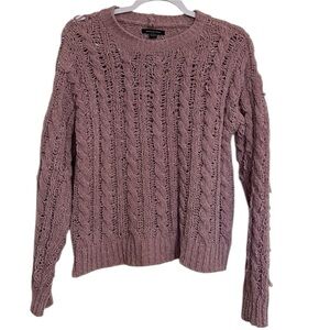 American Eagle Outfitters Soft Pink Size X-Small Knit Longsleeve Sweater